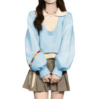 限尺码：美姿宝莲 MixMax 春秋季时尚减龄设计感女士上衣百搭休闲显瘦毛衣两件套