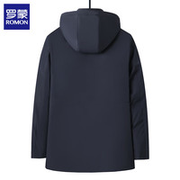 罗蒙(ROMON)棉服男中长款冬季加绒厚棉衣外套中老年男士羽保暖绒服饰棉袄冬装
