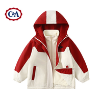C&A童装男女童夹棉撞色防风外套加厚保暖防风外套冬季可搭配内胆穿 红外套 150