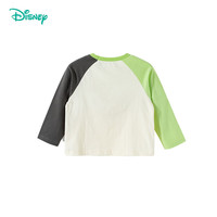 迪士尼宝宝（Disney Baby）春季童装男女儿童时尚休闲透气百搭儿童长袖T恤 ZD1ES020杏白绿灰 130