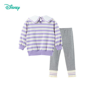 迪士尼宝宝（Disney Baby）春季男女童装时尚休闲舒适保暖儿童中大童卫衣长裤套装 ZD3DT035糖果紫 110