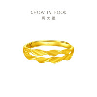 CHOW TAI FOOK 周大福 情人节麦穗双层开口戒黄金戒指女(工费120)约3.65gF221324