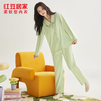 红豆居家 睡衣男女士纯棉3A薄款 女士青苹果 L 170/92A
