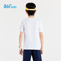 361°童装男童短袖针织衫2024年夏季T恤通码儿童上衣 本白 160cm