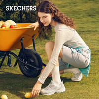 斯凯奇（SKECHERS）女鞋春季奶茶熊莫兰迪熊猫鞋厚底增高老爹百搭休闲运动鞋149238 自然色/NAT 36.5