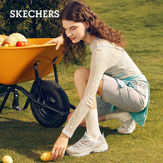 斯凯奇（SKECHERS）女鞋春季奶茶熊莫兰迪熊猫鞋厚底增高老爹百搭休闲运动鞋149238 自然色/NAT 40