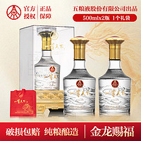 五粮液 WULIANGYE 股份出品 礼盒装  52度 500mL 2瓶 一尊天下金龙赐福