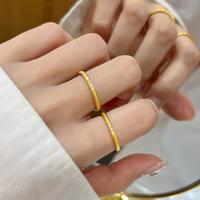 【高级奢简】AU750戒指18K拉丝莫桑三钻排戒女k金戒指