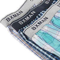 BXMAN 宽松男士内裤男平角裤纯棉梭织阿罗裤睡裤 3条装EW010203 170M