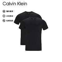 Calvin Klein 卡尔文·克莱恩 男士T恤短袖打底衫2件装经典舒适透气NB1088A 001黑色 S