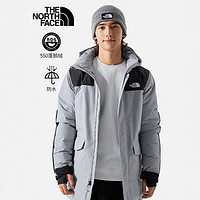 THE NORTH FACE 北面 羽绒服男款秋冬户外运动中长款防水防风鹅绒保暖外套 A91/灰色 XL