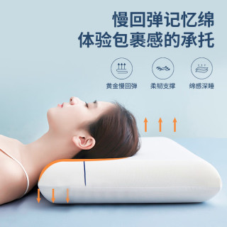 泰嗨 枕头颈椎枕芯 睡眠慢回弹 睡觉记忆棉枕头芯 酒店宿舍 可水洗记忆绵枕 70 x42x10cm