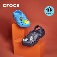 卡骆驰crocs贝雅儿童洞洞鞋男女童户外包头沙滩鞋拖鞋/207013/207012 深蓝色-410 24 (140mm)