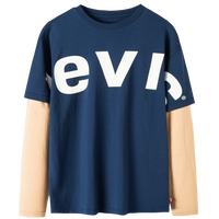Levi's25春李维斯童装长袖T恤男童假两件时尚舒适打底衫儿童上衣