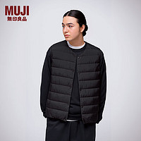 MUJI 无印良品（MUJI） 男式 轻量羽绒便携式 背心 马甲 马夹 保暖易收纳 24年冬 黑色 XL 180/104A