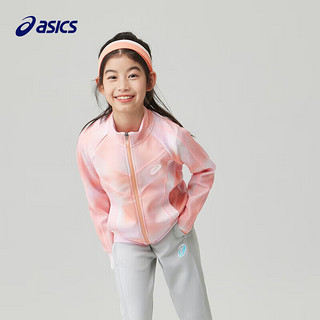 ASICS/亚瑟士女童2025春吸湿速干柔软舒适透气立领运动衫便服外套 8856灯塔橙 150