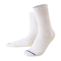 悍将（HNK）跑步袜子男女运动袜毛巾底休闲训练袜短筒速干排汗透气户外袜 白色三双装（1.0毛圈款） 22-24cm（37-40码）