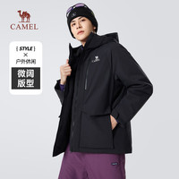 骆驼(CAMEL)男装夹克棉服男冬季连帽加绒加厚防水工装棉衣外套男M34CAEC735