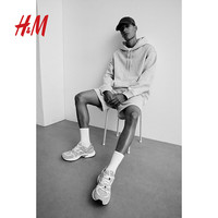 H&M格雷系男装女装卫衣年秋季纯色潮流休闲连帽衫0970819