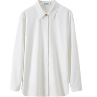 尚都比拉抗皱免打理衬衫女春秋职业通勤正装衬衣内搭长袖上衣 白色 L 