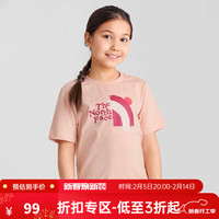 THE NORTH FACE北面童装男女童t恤短袖纯棉透气春夏新款|5K25 UBF/粉色 140cm S（140/68）