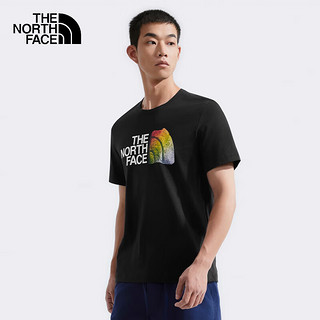 THE NORTH FACE 北面 短袖T恤男户外舒适时尚印花短袖88GV 黑色/JK3 XL