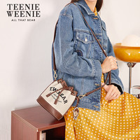Teenie Weenie水桶包女学院风可爱熊熊百搭通勤斜挎包七夕情人节送女生