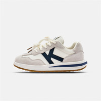 Kappa Kids卡帕童鞋男女童春季时尚百搭易穿脱儿童简约跑步鞋亲子鞋 灰蓝 37 适合脚长约225mm 37码 适合脚长约225mm