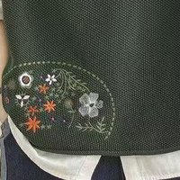 子牧棉麻2024春装 女百搭刺绣盘扣马甲宽松显瘦套头针织背心无袖坎肩8683 咖啡色 均码(90-140斤)
