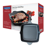 查蒙蒂纳 。铸铁牛排煎锅平底锅 横纹煎锅 25cm
