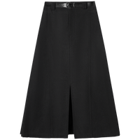 冬装含绵羊毛高智风解构式开叉压褶女式A字半身裙