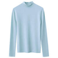 AMII2024秋冬简洁通勤基础款百搭半高领修身毛衣女显瘦长袖上衣 灰蓝 S (155) 155/80A/S