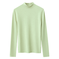 AMII2024秋冬简洁通勤基础款百搭半高领修身毛衣女显瘦长袖上衣 灰绿 L (165) 165/88A/L