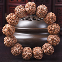 盘道金刚菩提手串尼泊尔五瓣梅花桩双龙纹大金刚菩提手串5瓣爆肉菩提 5瓣双龙爆肉21-22mm