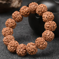 盘道金刚菩提手串尼泊尔五瓣梅花桩双龙纹大金刚菩提手串5瓣爆肉菩提 5瓣双龙爆肉17-18mm