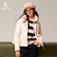 哈吉斯（HAZZYS）女装PHIZ立领抓绒夹克ASVSU0BDX03 乳白色IV 160/84A38