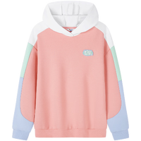 特步（XTEP）儿童童装女童中大童校园运动连帽卫衣 桃粉色 140cm