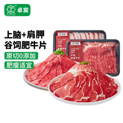 卓宸 巴西原切肥牛片组合800g 生鲜牛肉火锅牛肉片肥牛卷 源头直发 肥牛片（上脑400g+肩胛400g）