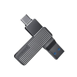 联想 Lenovo 异能者128GB Type-C USB3.2 U盘 F500 枪色 读速150MB/s 手机电脑 双接口 U盘办公商务优盘