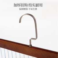 喜泽实木吊带衣架内衣木质衣服架宿舍收纳晾衣架多功能文胸挂钩 复古色 3个