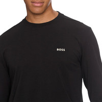 雨果博斯(HUGO BOSS)早春新款纯色圆领印花保暖打底衫长袖T恤男士情人节礼物