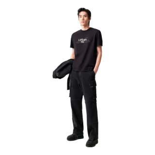 杰克·琼斯（JACK&JONES） 云朵印花情侣同款半袖直筒圆领纯棉短袖T恤男装224201077