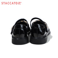 思加图童鞋女童乐福鞋春秋季小女孩软底黑皮鞋儿童公主鞋中大童返校单鞋 O97439黑色 35