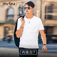 Mr.Bu 佟大为同款MrBu布先生水柔棉白色凉感短袖T恤男24夏基础纯棉上衣