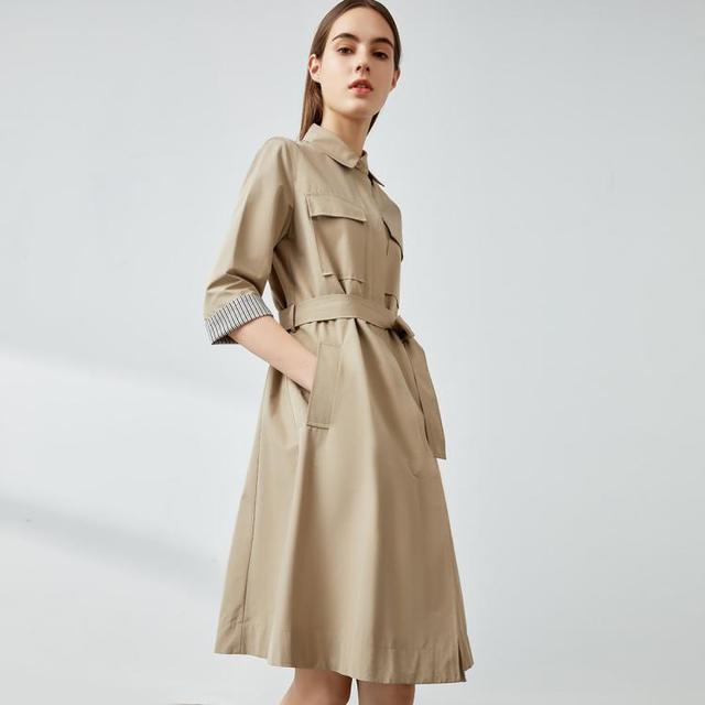 ARIOSEYEARS 摩登收腰显瘦风衣女中长款外套女春秋小个子女潮OL通勤