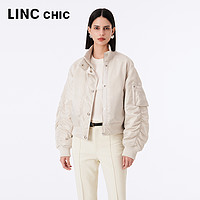 88VIP：金羽杰 LINC Chic LINCCHIC金羽杰羽绒服女潮酷飞行员夹克短款轻薄羽绒服女外套1101