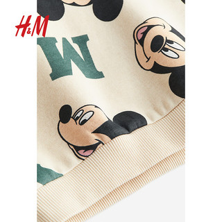 H&M【迪士尼系列】童装婴儿套装2件式加绒套装1131215 绿色/米奇老鼠 80 73/48  6-9M