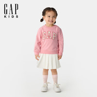 Gap【大小童同款】男女童2025春季logo卫衣儿童装上衣687330 粉色 130 cm(8-9岁)亚洲尺码