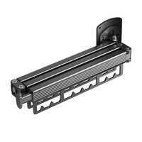 亦本净折叠免打孔晾衣架壁挂式隐形晾衣杆室内外家用阳台晒被子挂衣架 折叠衣架1折（黑） 枪灰加长两节可移动活动款