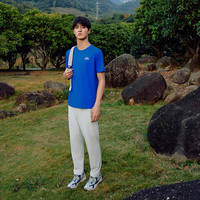 探路者短袖t恤干爽透气功能户外运动舒适弹力圆领上衣男女24年春夏 潮汐蓝-男款-TAJJBM81797 L